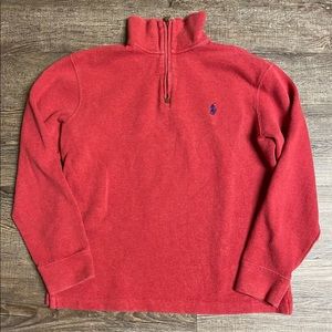 Red Polo Ralph Lauren 1/4 Zip Pull Over Sweater